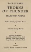 ° ° Eluard, Paul - Thorns of Thunder Selected Poems. 1st and limited ed. one of 600. With