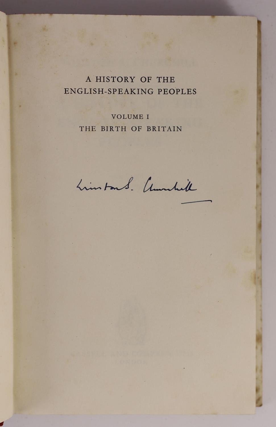 ° ° Churchill, Winston L. S., Sir - A History of the English-Speaking Peoples, 1st edition, 4 - Image 2 of 3
