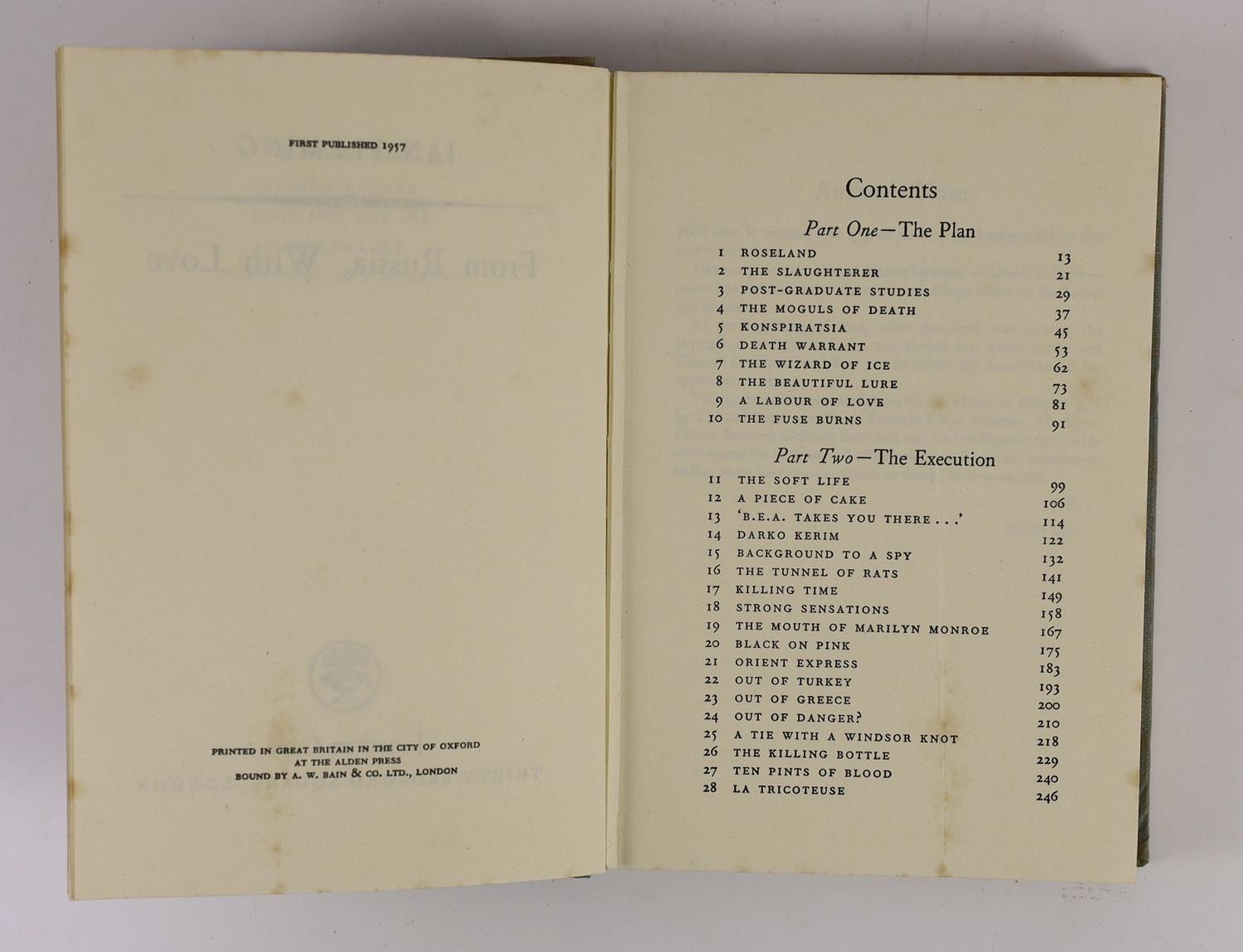 ° ° Fleming, Ian - 3 works:- From Russia with Love, 8vo, cloth, 1957; For Your Eyes Only, with - Image 3 of 7