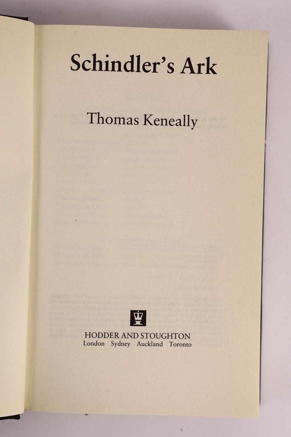 °Keneally, Thomas- Schindler’s Ark, 1st edition, 8vo, cloth, with unclipped d/j, inscribed - - Image 3 of 4
