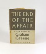 ° ° Greene, Graham - The End of the Affair, 1st edition, in unclipped d/j, William Heinemann,