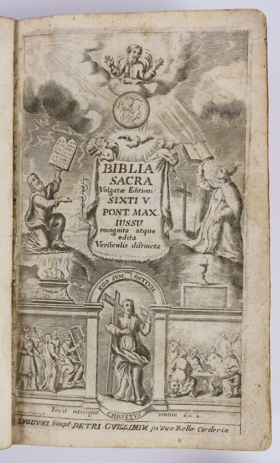 ° ° Bible in Latin - Biblia Sacra Vulgate Editioni, Sixti V.Pont. Max. Jussu…… 8vo, calf, weak - Image 3 of 4