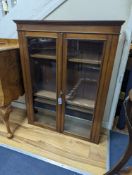 A Victorian style mahogany bookcase top section, width 92cm, depth 28cm, height 118cm