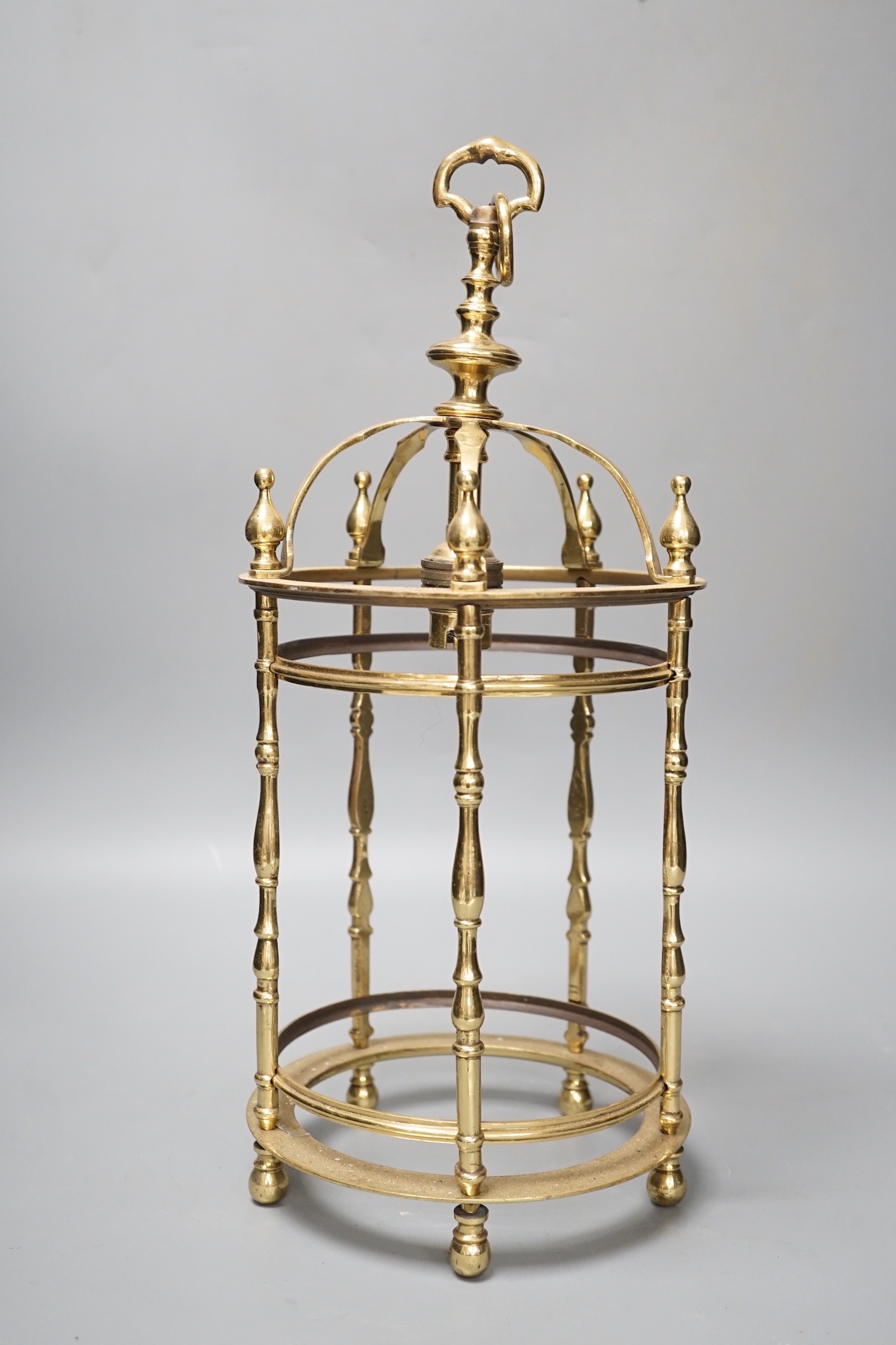 A brass ceiling lantern, lacking glass, 41cm high - Image 2 of 3