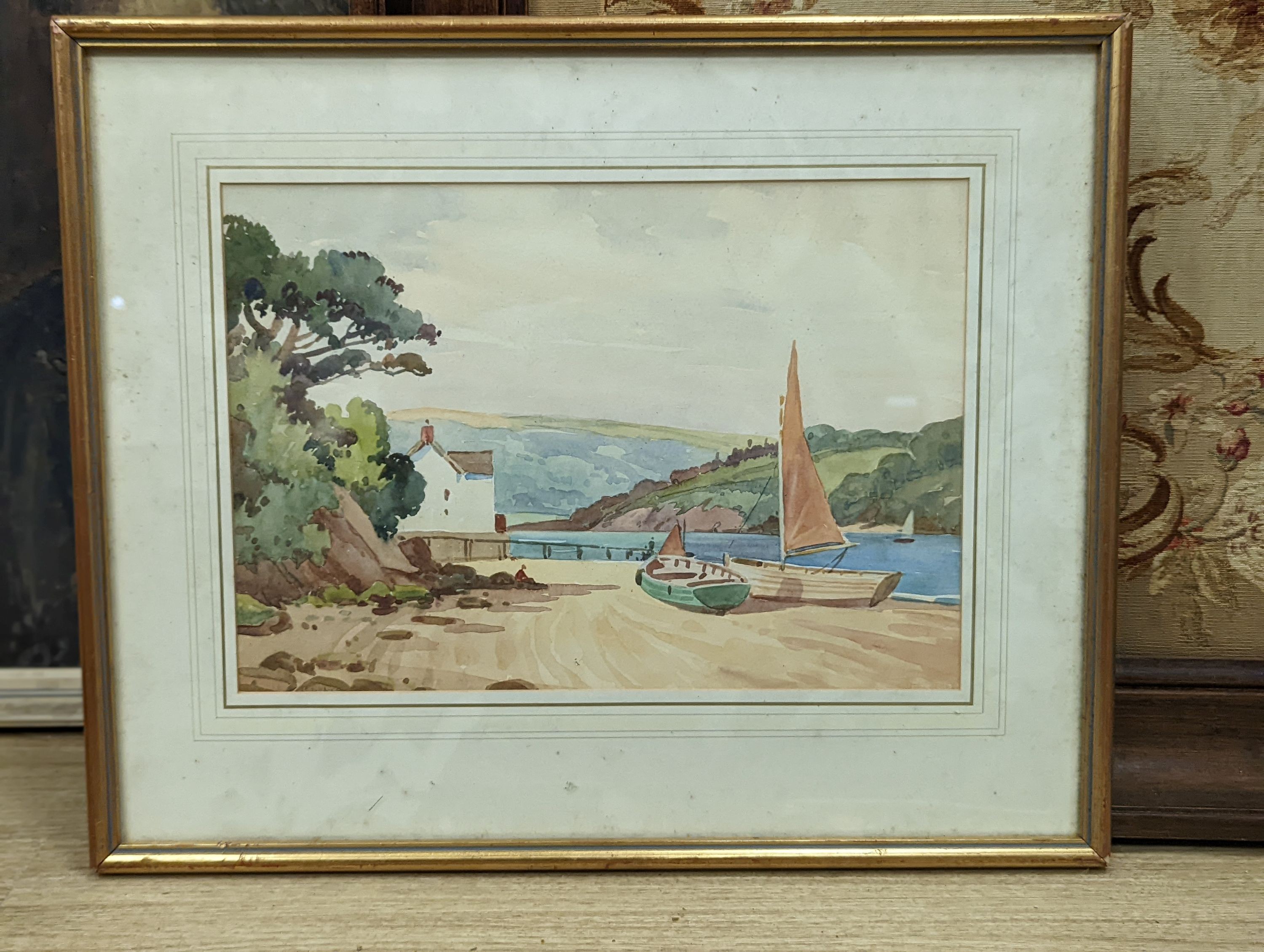 Harry Watson, watercolour, Estuary view, signed, 24 x 34cm - Image 2 of 5