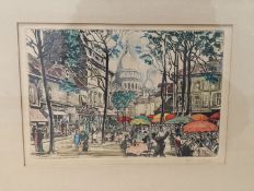 Chris Lebeau (1878-1945), etching, ‘La Place Du Tertre! Montmatre’, early / mid 20th century,