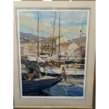 Henri Plisson (1908-2002), silkscreen serigraph, 'Boat masts' signed, Limited Edition