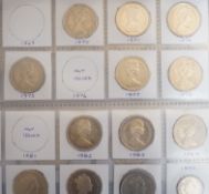 Seven albums of Queen Elizabeth II decimal coinage most brilliant UNC including scarce 50p coins, £2