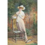 Carlton Alfred Smith R.I. (1843-1956) 'In The Garden'watercoloursigned and dated 189745 x 29cm