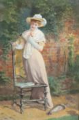 Carlton Alfred Smith R.I. (1843-1956) 'In The Garden'watercoloursigned and dated 189745 x 29cm