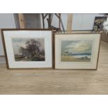 Two early 20th century watercolours depicting seascape and cattle drover, both signed, 25 x 35cm, 27