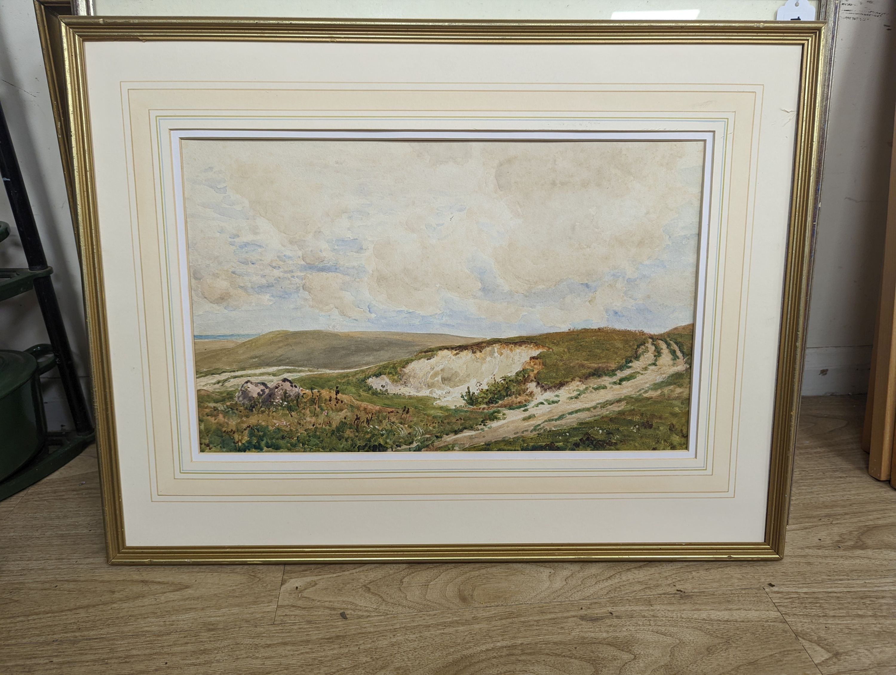 Robert Thorne Waite (1842-1935), watercolour, Chalk pit in a landscape, 32 x 52cm - Image 2 of 4