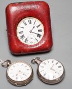 A George IV silver pair cased pocket watch by J. Levy & Son and two other pocket watches including