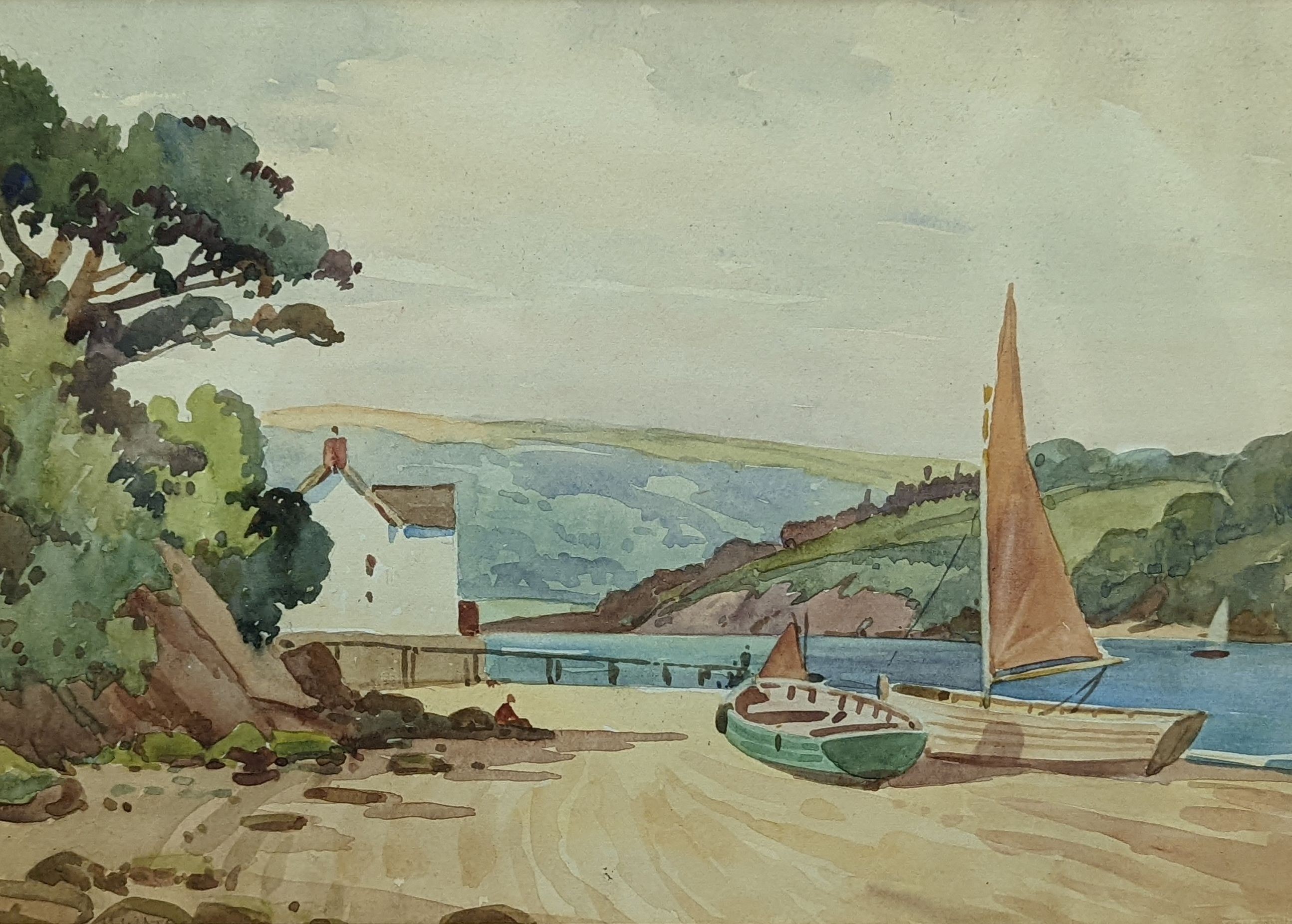 Harry Watson, watercolour, Estuary view, signed, 24 x 34cm