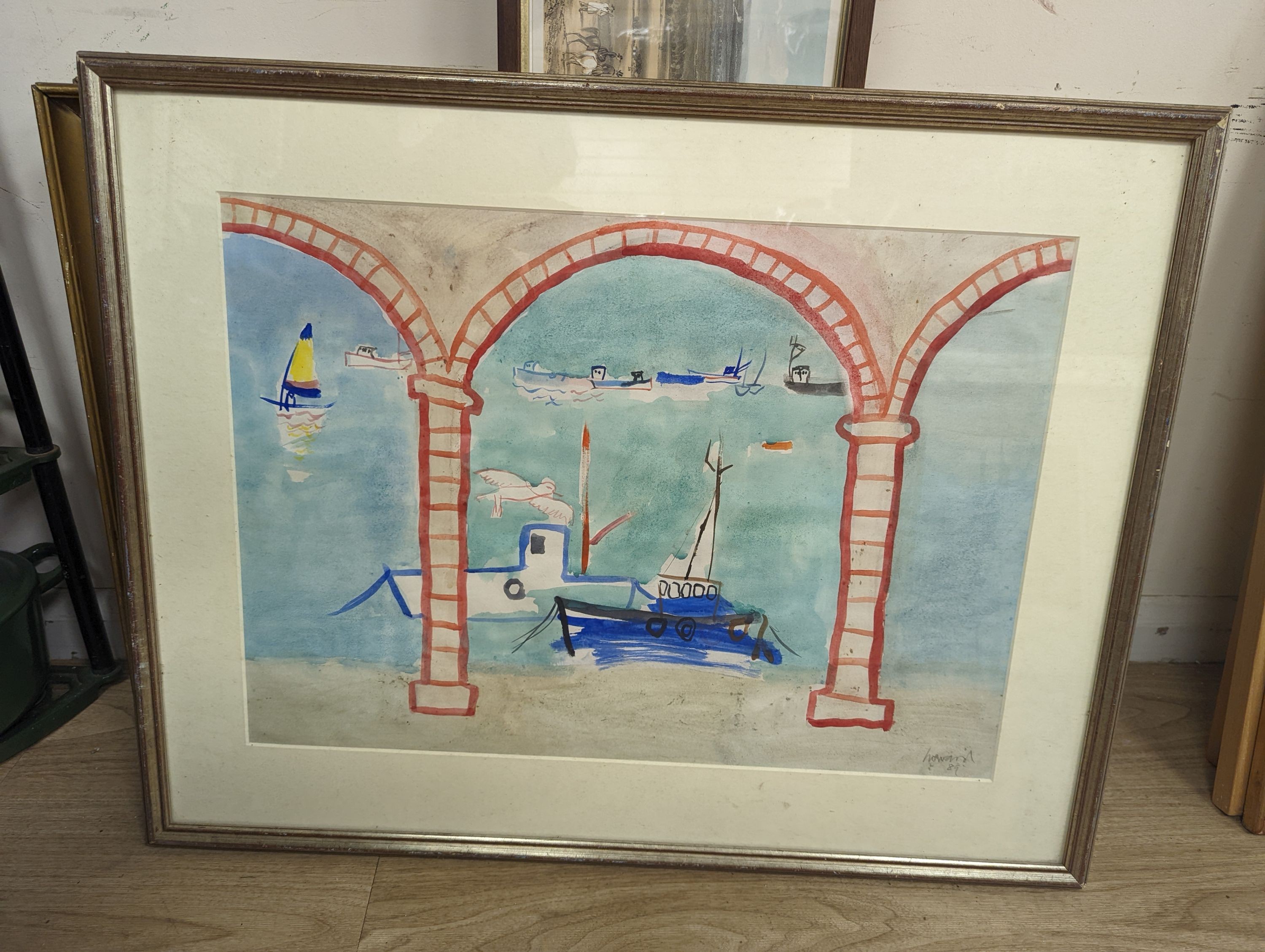 Howard, watercolour, The Arches of Figueras, signed and dated '89, 41 x 58cm - Image 2 of 4