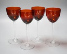 Fourteen Baccarat - 'Rhine Wine Glass, Orange'