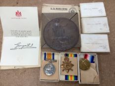 A WWI trio and death plaque to LIEUT. EDWARD TERENCE R.E.