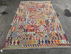 A contemporary Anatolian design Kilim flatweave carpet, approx. 300 x 200cm)
