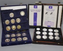 A cased collection of 15 Queen Elizabeth the Queen Mother 1994 proof silver coins, three QEII