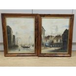T. Colman Dibdin (1810-1893), pair of watercolours, Venetian canal scene and French street scene,
