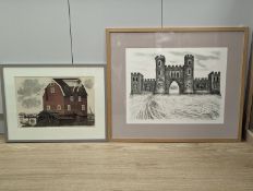 David Gentleman (b.1930), two lithographs, Sham Castle, 55/100 and Woodbridge Tidemill, both
