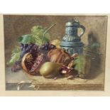W. Clansmore (?), watercolour and gouache, still life, signed and dated 1861, 32 x 43cm