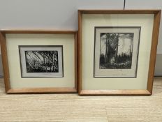 Frank William Brangwyn (1867-1956), two monochrome prints, 14 x 12.5cm, 9 x 12.5cm