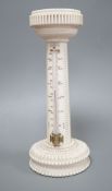 A Victorian ’Brinton Brighton’ engine turned Ivory 'Sundial' and thermometer 21.5cm