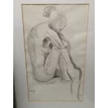 John Skelton (1923-2009), wash drawing, nude seated, signed and dated 1978, 37 cm X 21.5 cm