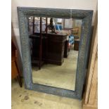 A Victorian style rectangular painted metal framed wall mirror, width 78cm, height 118cm