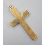 A 1940's 18ct gold cross pendant, 39mm, 8 grams.