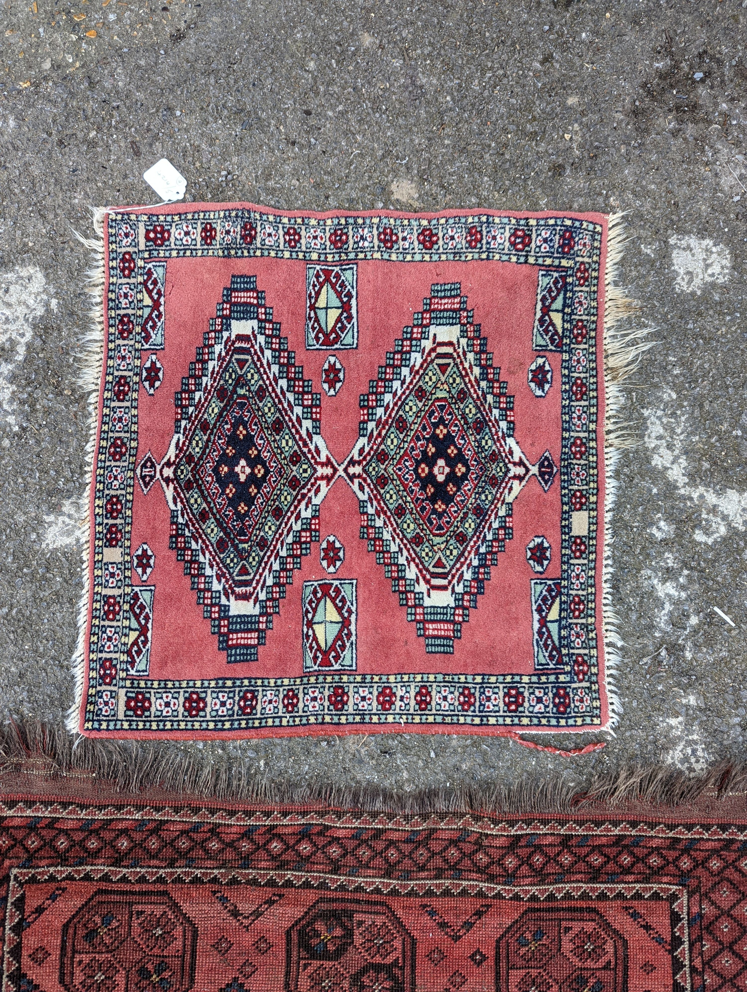 A North West Persian blue ground runner, 300 x 109 (worn and holed) a North West Persian rug, Bohara - Image 7 of 12
