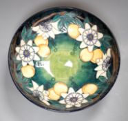 A Moorcroft Passion Flower fruit bowl - 26cm wide