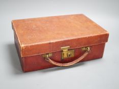 A Vintage Asprey red leather case, 28cm