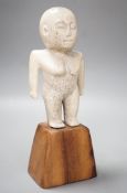 A Polynesian? Marine bone figure,20 cms high.