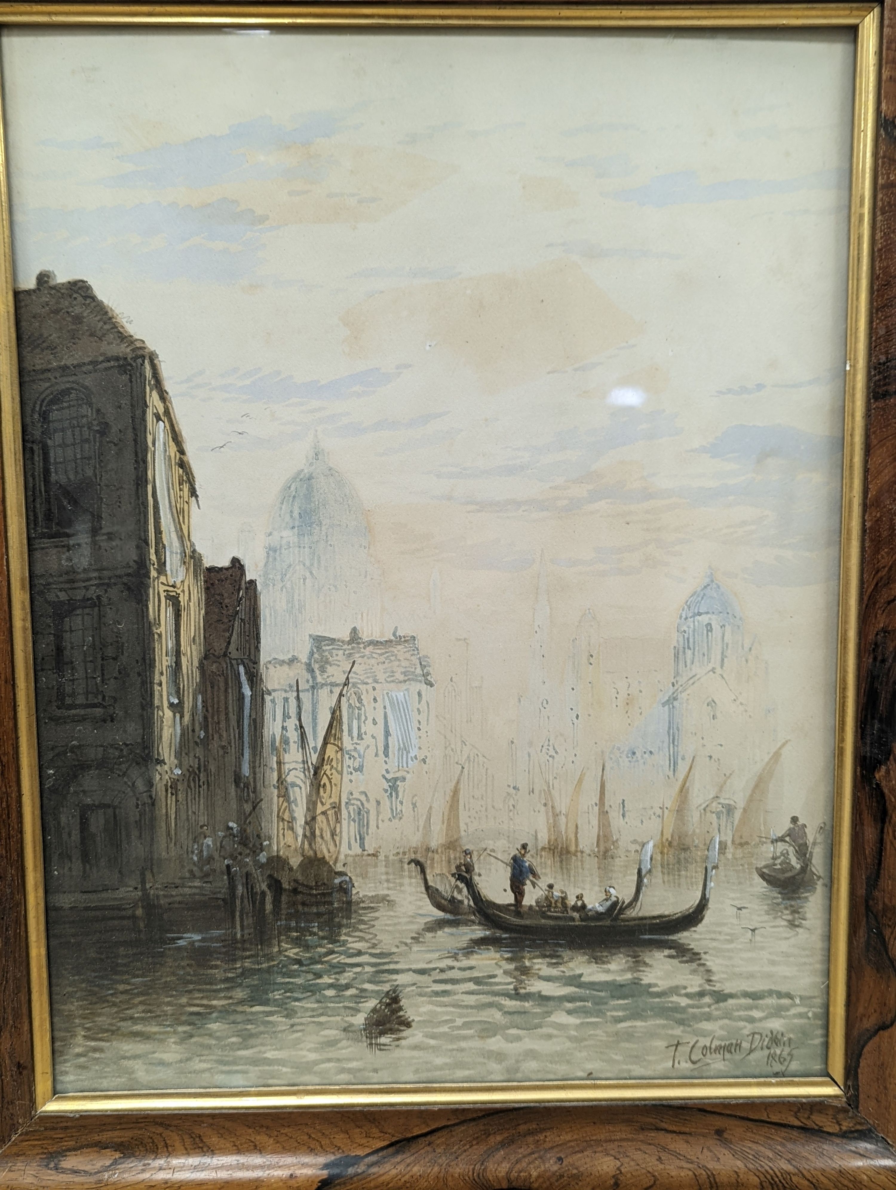 T. Colman Dibdin (1810-1893), pair of watercolours, Venetian canal scene and French street scene, - Bild 4 aus 6