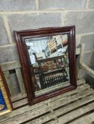 A Victorian rectangular rosewood wall mirror, width 52cm, height 65cm