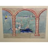 Howard, watercolour, The Arches of Figueras, signed and dated '89, 41 x 58cm