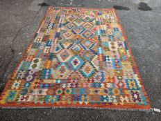 A contemporary Anatolian design flatweave Kilim carpet, approx. 260 x 200cm