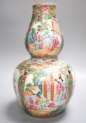 A 19th century Chinese famille rose double gourd vase - 31cm high