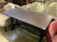 A 19th century gilt metal mounted ebonised rectangular centre table, width 140cm, depth 60cm, height