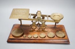 An India & colonies brass and mahogany scale set by S Mordan & co., London