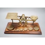 An India & colonies brass and mahogany scale set by S Mordan & co., London