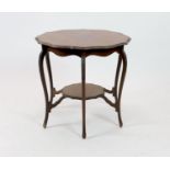 A late Victorian mahogany centre table, with shaped circular top, diameter 74cm height 69cm