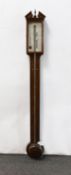 A George III mahogany stick barometer, with engraved sliding scale marked A. Corti & Co, London,