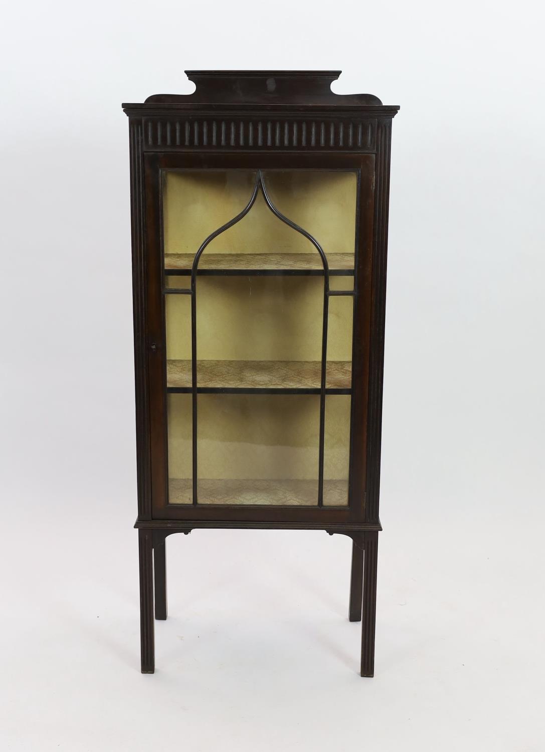 An Edwardian mahogany display cabinet, width 60cm depth 32cm height 146cm - Image 2 of 4