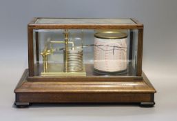 A mid 20th century mahogany cased barograph, by Short & Mason, London, number J45734, case width