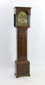 A George III oak eight day longcase clock, the 30cm arched dial marked Arlot, Sunderland, with