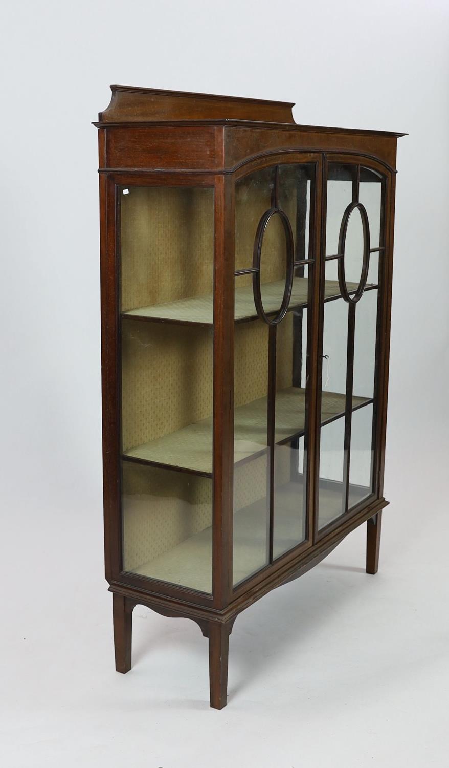 An Edwardian inlaid mahogany display cabinet, width 99cm depth 36cm height 144cm - Image 3 of 3