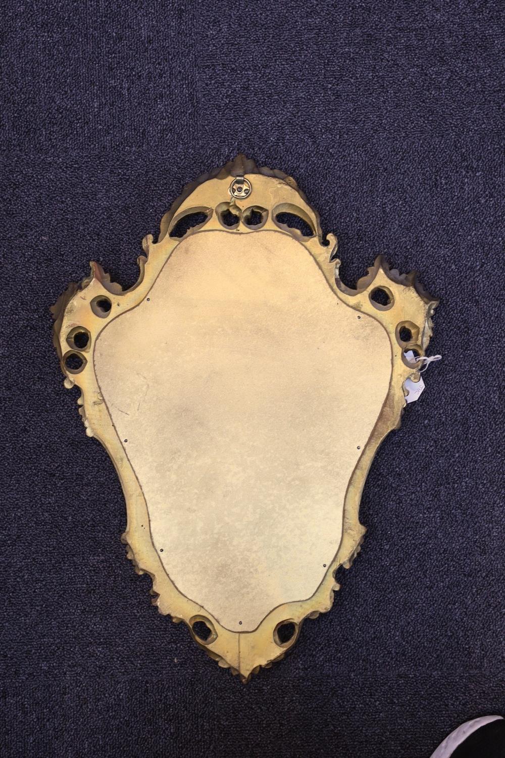 A pair of George III style giltwood cartouche wall mirrors, height 60cm, together with two similar - Image 3 of 7